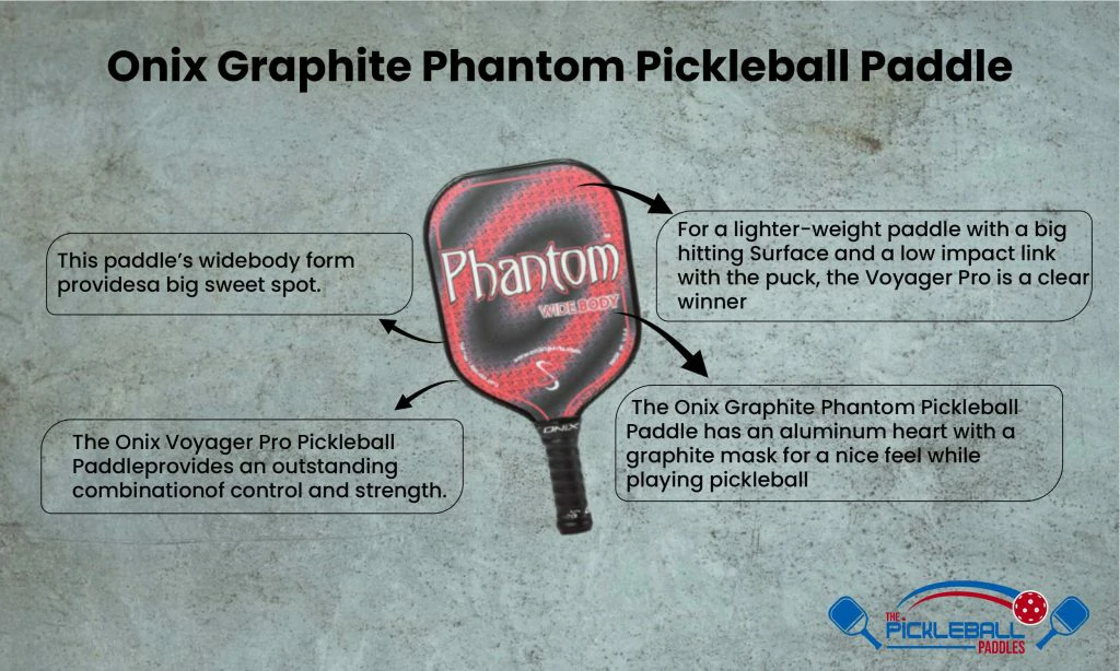 Onix Graphite Phantom Pickleball Paddle Infographic