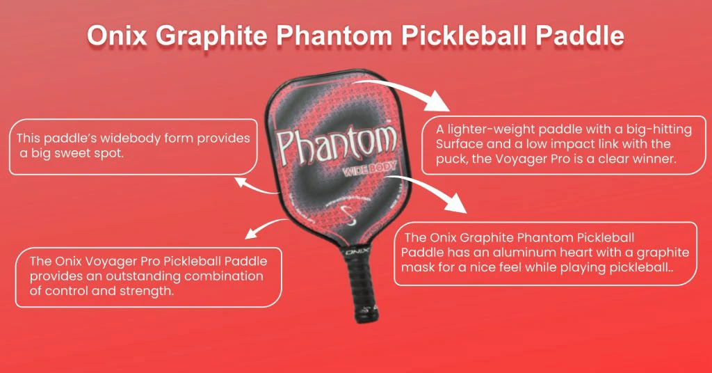 Onix Phantom Graphite Pickleball Paddle Red ~ New ~ 