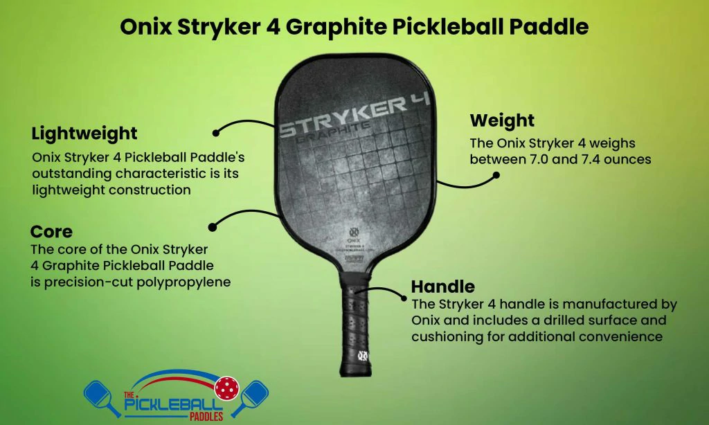 Onix Stryker 4 Graphite Pickleball Paddle Infographic