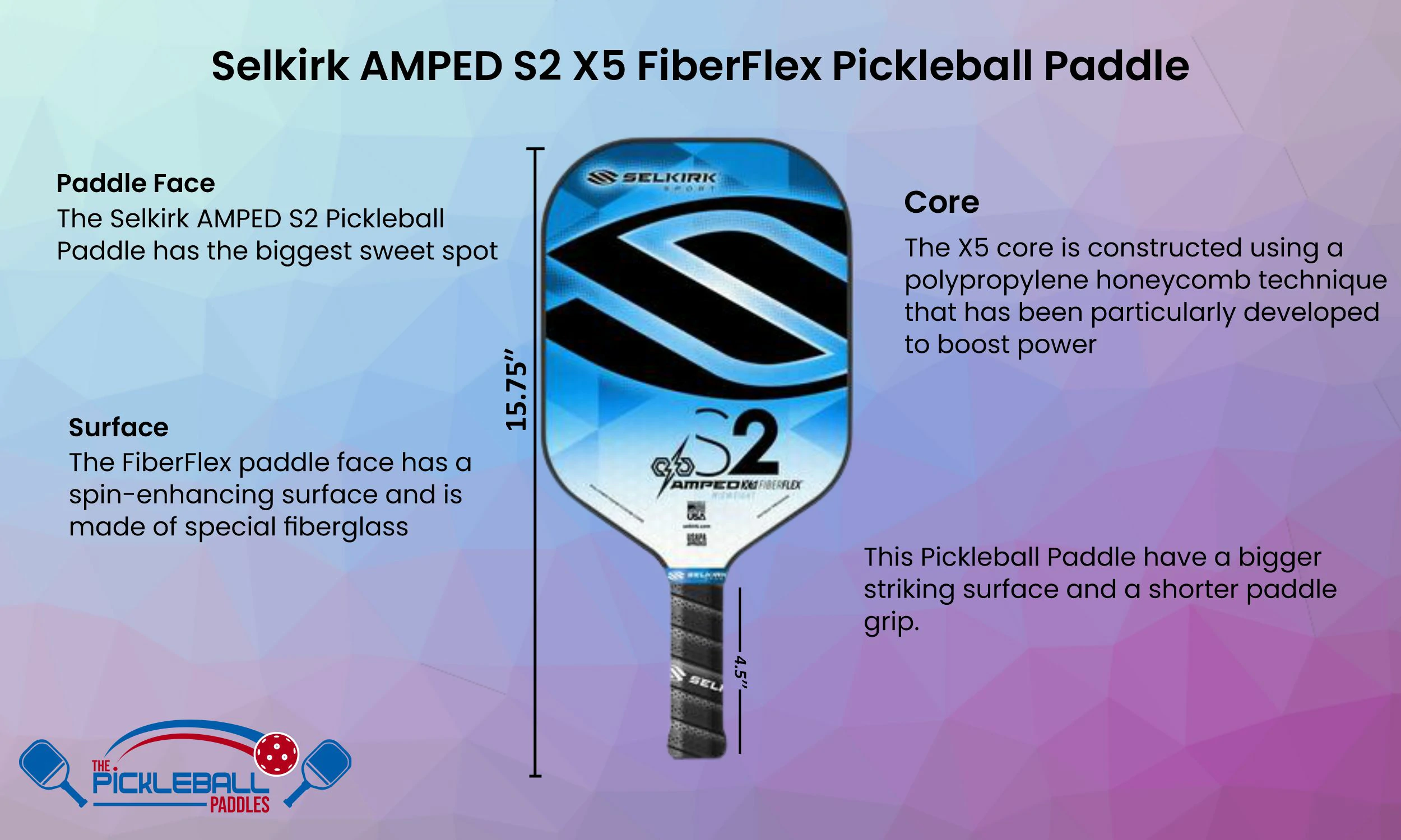 Selkirk AMPED S2 X5 FiberFlex Pickleball Paddle